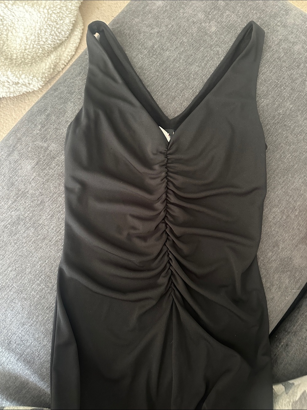 Nicole Miller Black Ruched V-Neck Camisole